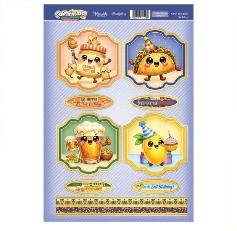 Hunkydory - A Pun-believable Birthday - Yum-believable Topper Sheet