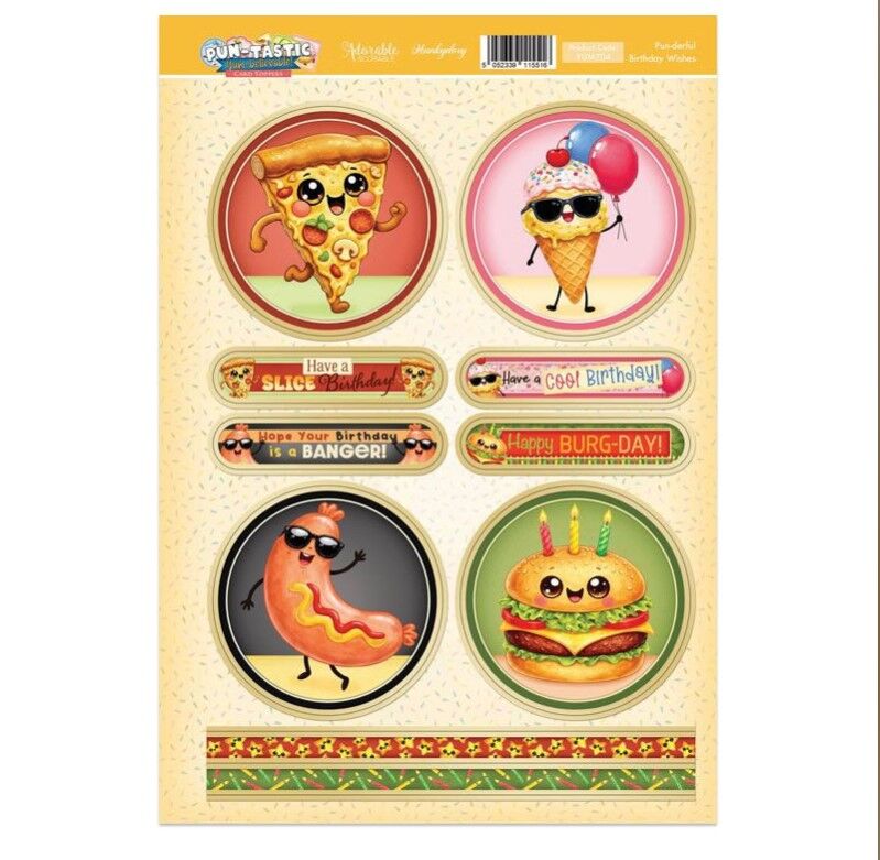 Hunkydory - Pun-derful Birthday Wishes - Yum-believable Topper Sheet