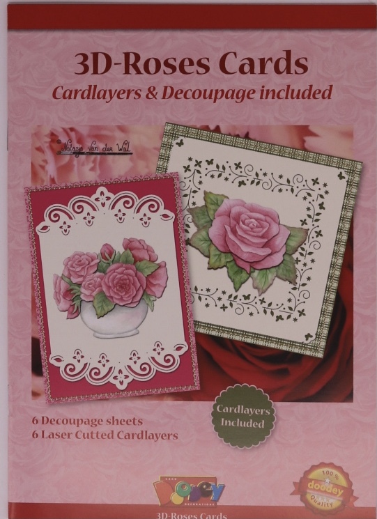 Doodey 6 Luxury Cardlayers + Decoupage Sheets 3D Roses ZV80658