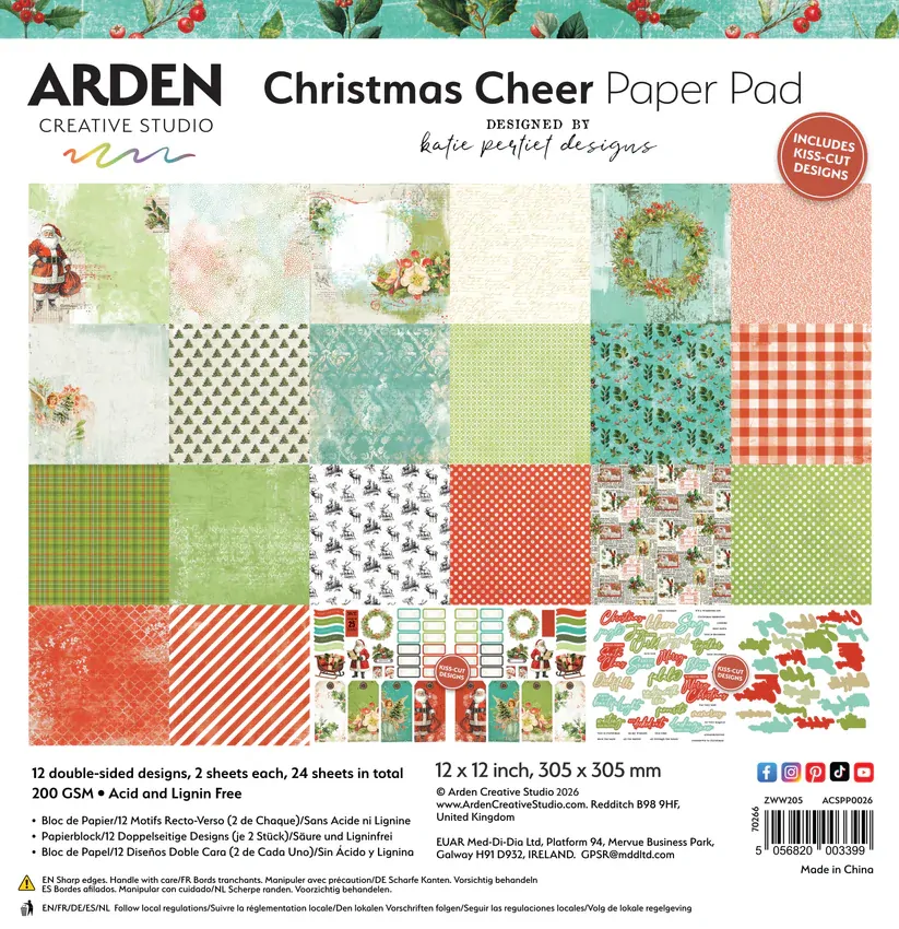 Arden Creative 12 x 12 Paper Pad - Christmas Cheer