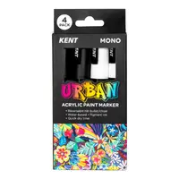 Kent Urban Paint Marker Set - Mono - Pack of 4