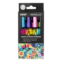 Kent Urban Paint Marker Set - Metallic - Pack of 4