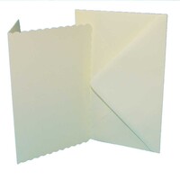 Craft UK Limited 50 Scallop Ivory 5x7 inch Cards 270gsm and Envelopes