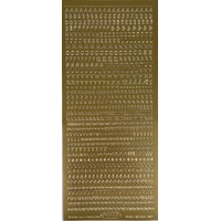 Starform Sticker Sheet 4 x 9 Inch Alphabet Text Gold