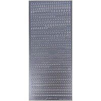 Starform Sticker Sheet 4 x 9 Inch Alphabet Text Silver