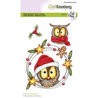 CraftEmotions Clear Stamps A6 Owls 4 - Christmas
