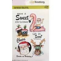 CraftEmotions Clear Stamps A6 Santa on Holiday 1