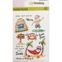CraftEmotions Clear Stamps A6 Santa on Holiday 2