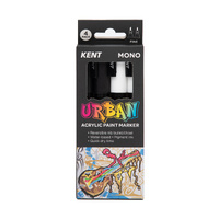 Kent Urban 3mm Paint Marker Set - Mono - Pack of 4 