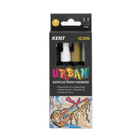 Kent Urban 3mm Paint Marker Set - Icon - Pack of 4