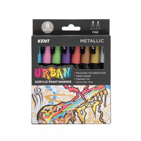 Kent Urban 3mm Paint Marker Set - Metallic - Pack of 8