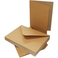 Craft UK Limited 50 Kraft 5x7 inch Cards 280gsm and Envelopes