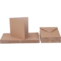 Craft UK Limited  50 Kraft 5x5 inch Cards 300gsm Cards and Envelopes