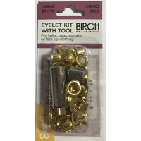 Birch Eyelet Kit with Tool 30/PK Gold