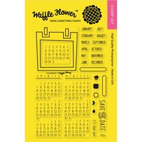 Waffle Flower Crafts Clear Stamps Calendar Set