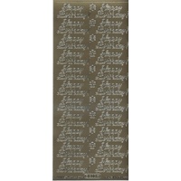 Starform Sticker Sheet 4 x 9 Inch Happy Birthday Gold