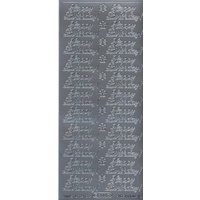 Starform Sticker Sheet 4 x 9 Inch Happy Birthday Silver