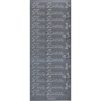 Starform Sticker Sheet 4 x 9 Inch Happy Birthday Silver