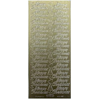Starform Sticker Sheet 4 x 9 Inch Happy Christmas Gold