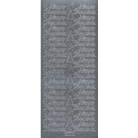 Starform Sticker Sheet 4 x 9 Inch Happy Christmas Silver