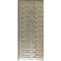 Starform Sticker Sheet 4 x 9 Inch Merry Christmas Silver