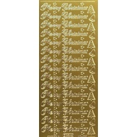 Starform Sticker Sheet 4 x 9 Inch Merry Christmas Gold