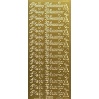 Starform Sticker Sheet 4 x 9 Inch Merry Christmas Gold