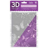 Crafter's Companion 3D Embossing Folder 5X7 Butterfly Trellis