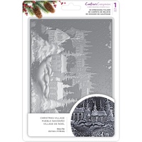 Crafter's Companion 3D Embossing Folder 5X7 Christmas Village