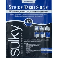 Sulky Sticky FabriSolvy Stabilizer Printable 12 Sheets 8.5 x 11 Inch 