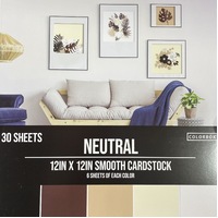 Colorbok 210gsm Smooth Cardstock 12x12 30 Pack Neutral 
