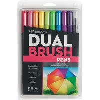 Tombow Dual Brush Pen 10pk Bright 56185