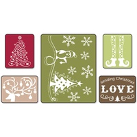 Sizzix Textured Impressions Embossing Folders 5PK Sending Christmas Love Set 656985