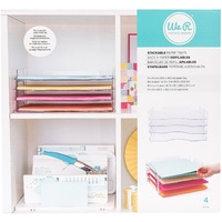 NEW We R Memory Keepers 12x12 Stackable Acrylic Paper Trays Storage 4/pk 660476