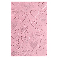 Sizzix 3D Textured Impressions Embossing Folder Hearts 663628