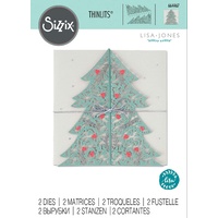 Sizzix Thinlits Die Set 2pk Christmas Tree Card 664467