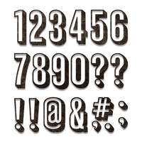 Sizzix Tim Holtz Thinlits Die Set Alphanumeric, Shadow Numbers 664808