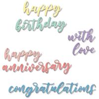 Sizzix Thinlits Die Set 6PK Script Sentiments