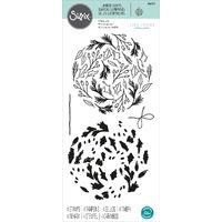 Sizzix Layered Clear Stamps Set 4PK Leafy Ornament