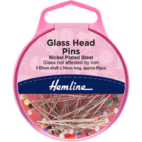 Pins Glass Head Nickel Plated Steel 0.65mm x 34mm 10gm 