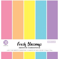 Colorbok 210gsm Smooth Cardstock 12x12 30 Pack Fresh Blossoms