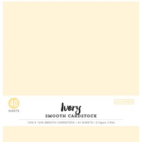 Colorbok 210gsm Smooth Cardstock 12x12 210gsm 40pk Ivory