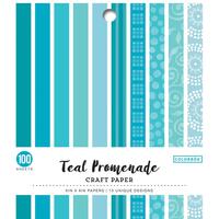 Colorbok Single-Sided Printed Craft Paper 6X6 100/Pkg Teal Promenade