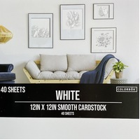 Colorbok 210gsm Smooth Cardstock 12x12 40 Pack White