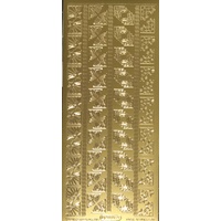 Starform Sticker Sheet 4 x 9 Inch Corners 19 Christmas Gold