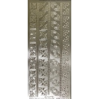 Starform Sticker Sheet 4 x 9 Inch Corners 19 Christmas Silver