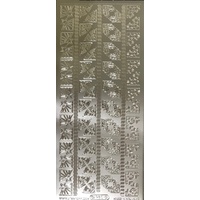 Starform Sticker Sheet 4 x 9 Inch Corners 19 Christmas Silver
