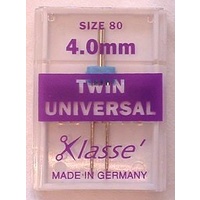 Klasse Universal Twin Needles 4.0mm Size 80/12 
