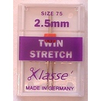 Klasse Stretch Twin Needles 2.5mm Size 75/11 