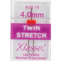 Klasse Stretch Twin Needles 4.0mm Size 75/11